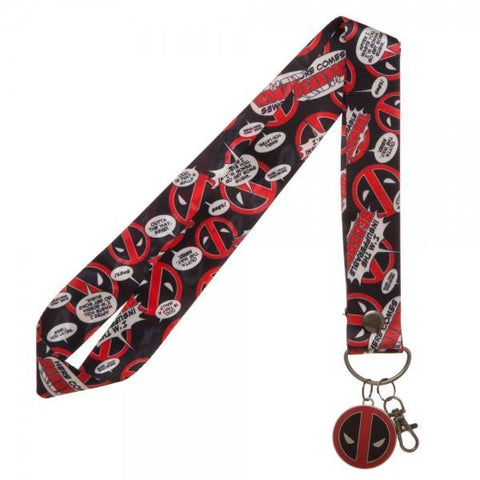 Marvel Deadpool Wide Lanyard with Metal Charm